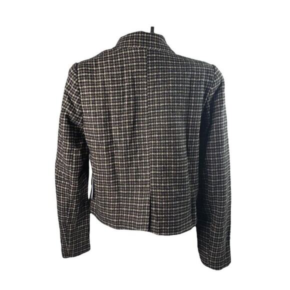 Womens Astr The Label - Hazelnut Houndstooth Cropped Blazer, Lined, Large - Picture 3 of 9